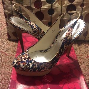 Colorful wooden heels